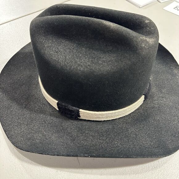 Stemson Hat 100% Wool Black Felt (56 Mex) 7 US Decorative Cowboy Charly CarLop - Picture 8 of 10